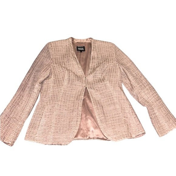 Akris Jackets & Blazers - Akris Bergdorf Goodman Textured Blush Pink Blazer Jacket Silk Lined Size 8